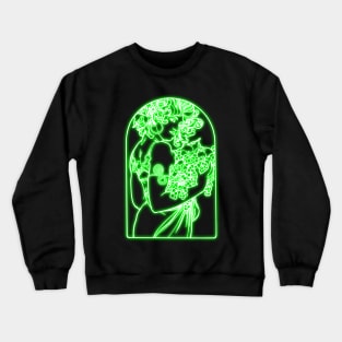 Alphonse Mucha green Neon Crewneck Sweatshirt